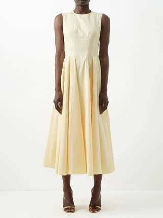 Emilia Wickstead Chelsea Flared Cotton-Poplin Midi Dress