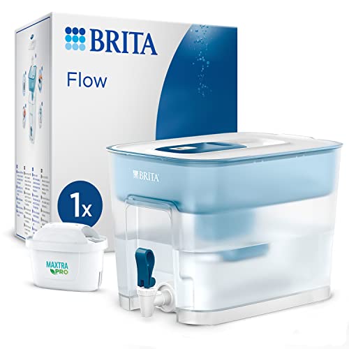 Brita Flow Cask Water Filter Dispenser, Blue, 8.2l Capacity, Bpa-Free With Tap and 1 Maxtra Pro Cartridge