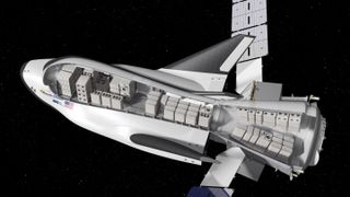 A schematic of the cargo space inside.