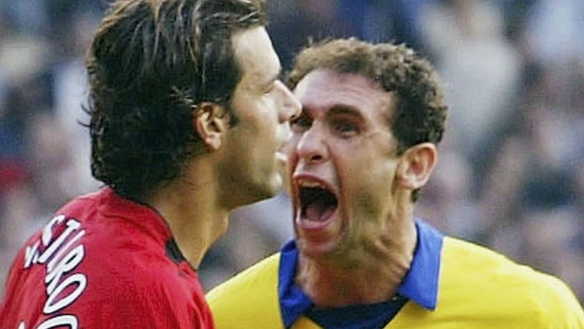 Martin Keown confronts Ruud van Nistelrooy in 2003