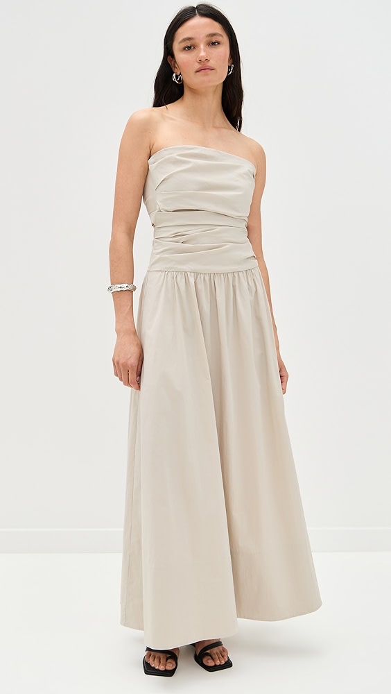 St. Agni Gathered Strapless Tie Back Dress