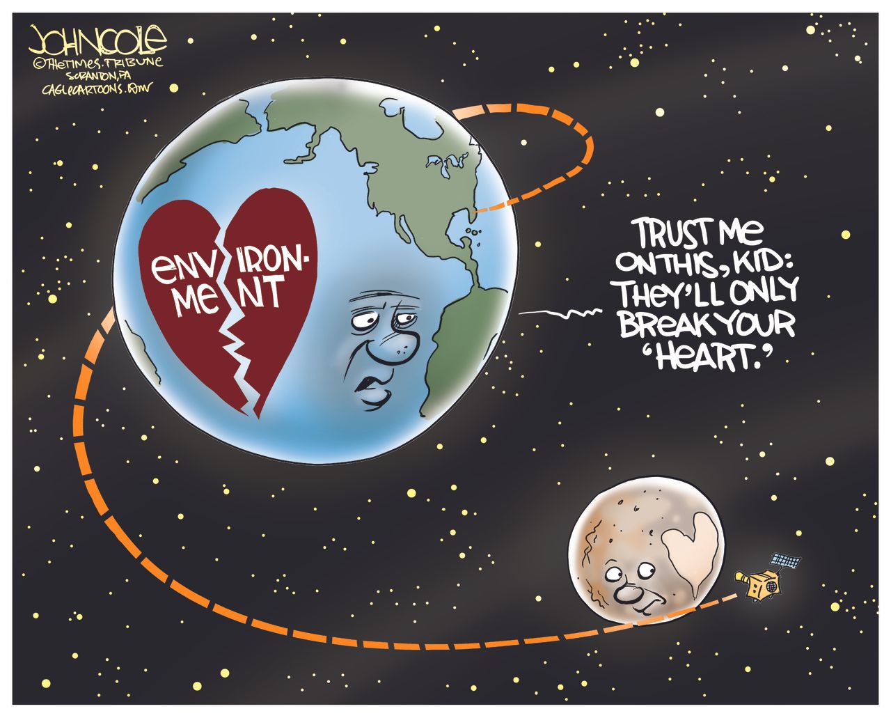 Editorial cartoon Environment Pluto