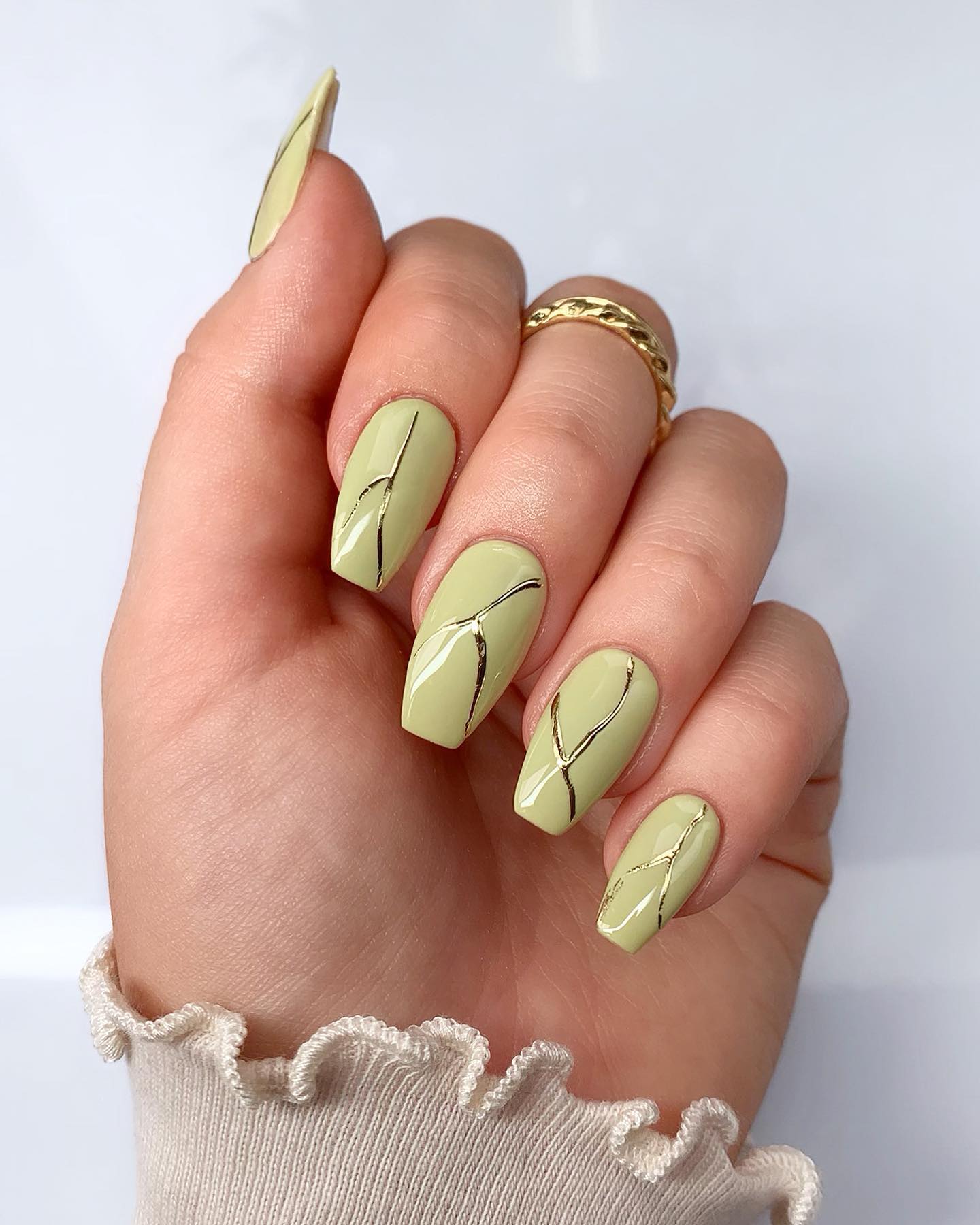 Coffin nail design.