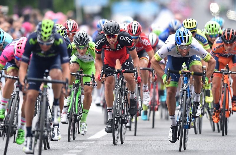 Michael Mathews (Orica-GreenEdge) sprints for the line