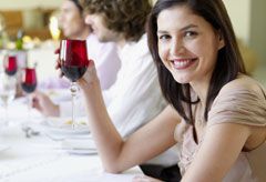 Woman drinking wine