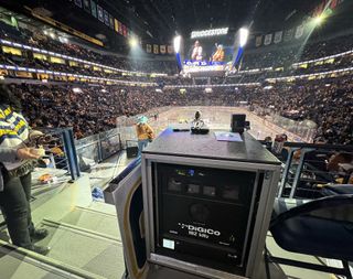 The SD-Rack at the band stage in Bridgestone Arena’s seating bowl.