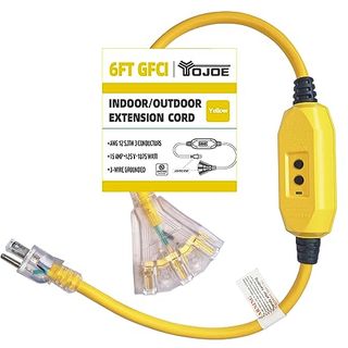 Yojoe 6 Foot Gfci Yellow Extension Cord