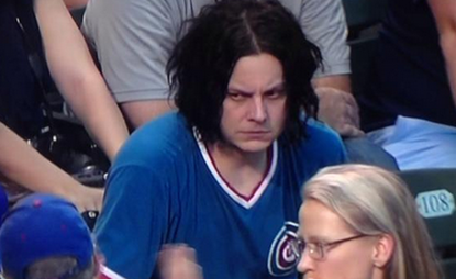 Jack White looked absolutely bummed to be stuck at a Chicago Cubs game