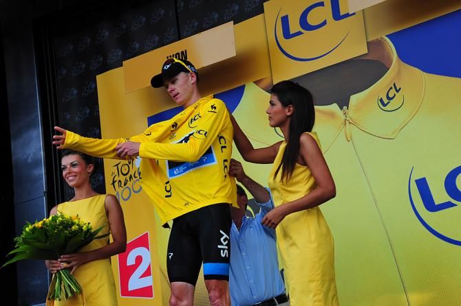 Chris Froome (Sky Procycling) gets another maillot jaune after a quiet stage to Lyon