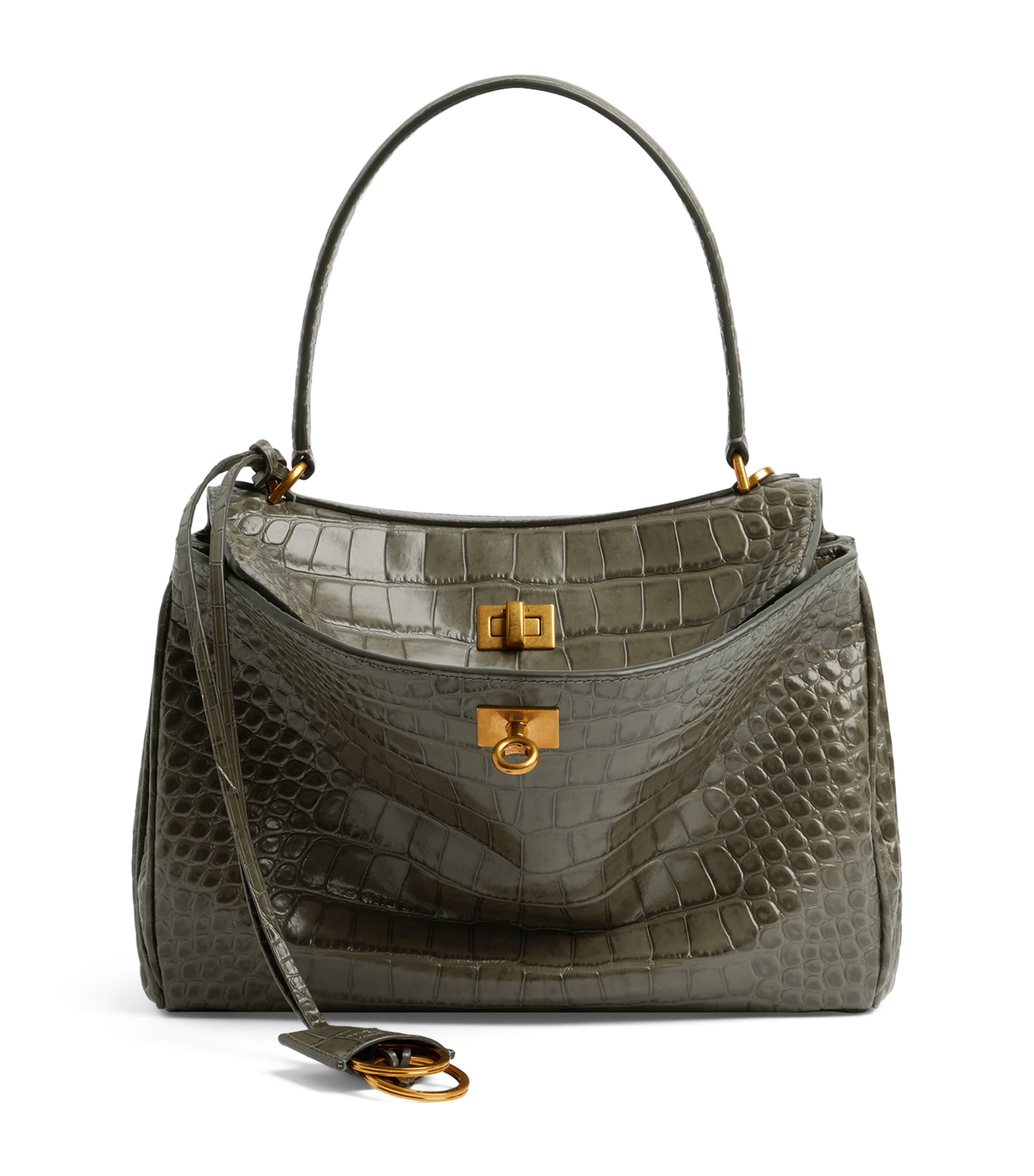 Balenciaga Embossed Leather Rodeo Shoulder Bag