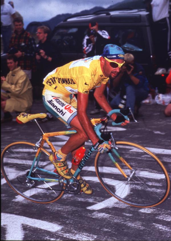 Marco Pantani rides to victory at the 1998 Tour de France.