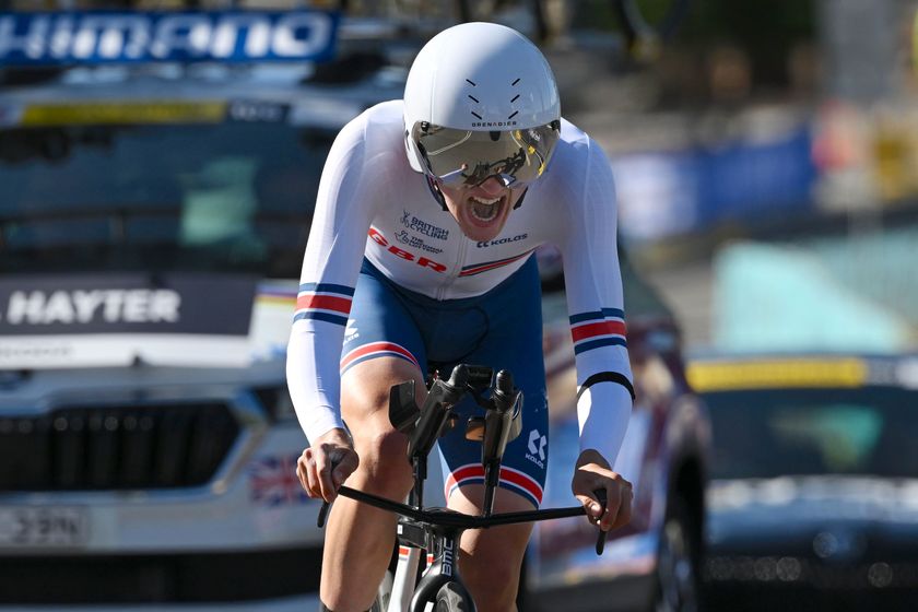 Mandatory Credit: Photo by DEAN LEWINS/EPA-EFE/Shutterstock (13401515bc)Leo Hayter of Great Britian in action during the Men&#039;s Under 23 Time Trial during the 2022 UCI Road World Championships in Wollongong, south of Sydney, Australia, 19 September 2022.UCI Road Cycling World Championships, Wollongong, Australia - 19 Sep 2022