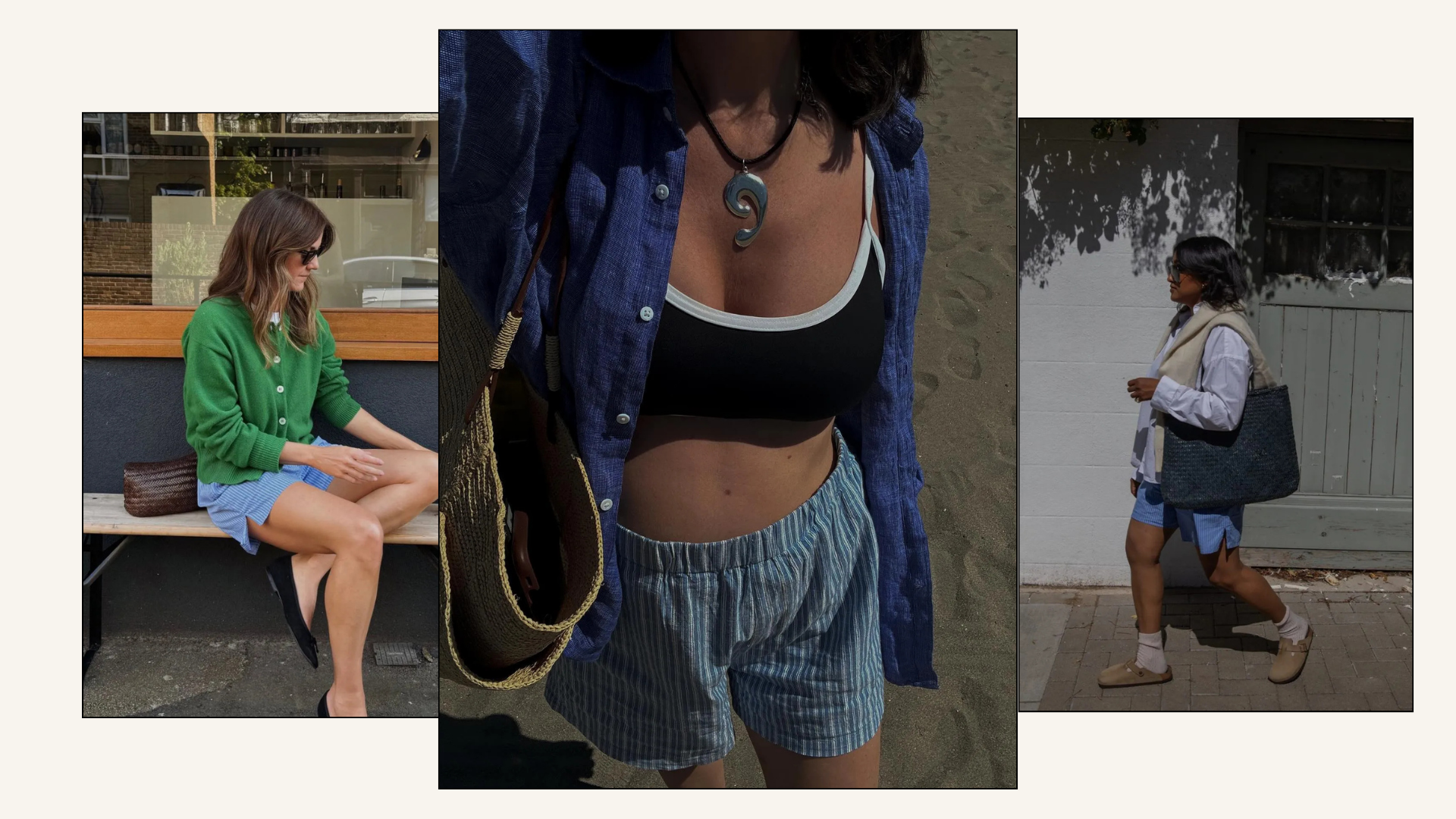 @kimturkington_, @francescasaffari, @chiarasatelier in blue shorts