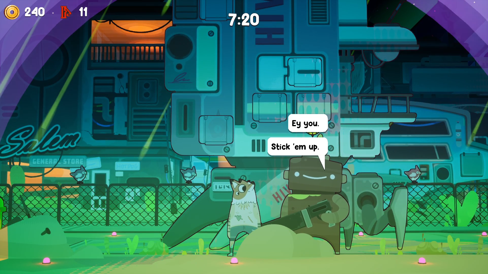 A screenshot from videogame Uncle Chop's Rocket Shop