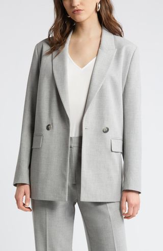 Double-breasted pointed lapel blazer
