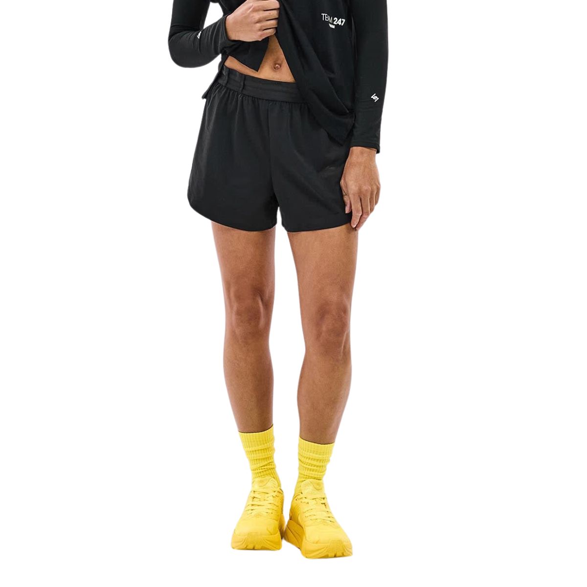 represent black running shorts