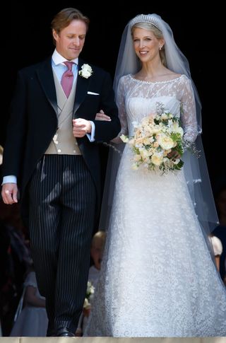 Lady Gabriella Windsor and Thomas Kingston celebrate their marriage in 2019.