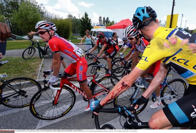 Chris Froome was beat up after his crash