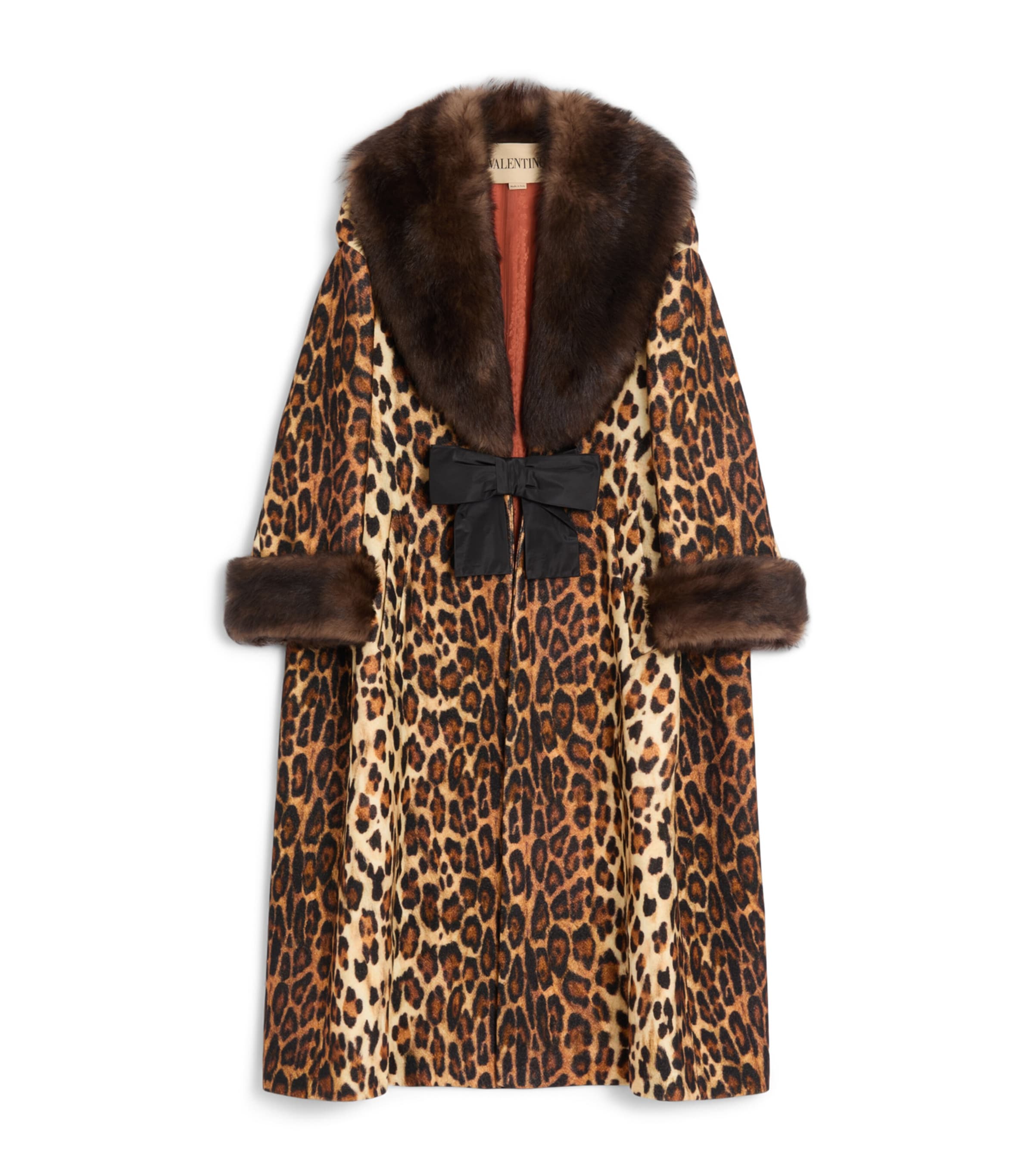 Valentino Wool Leopard Print Coat
