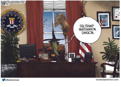 Political Cartoon U.S. Trump FBI immigration investigation