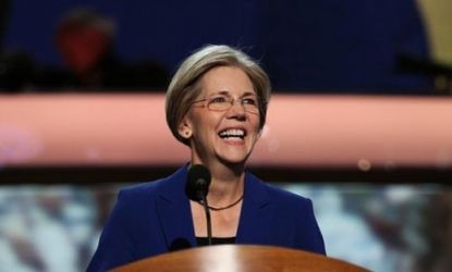 Massachusetts Senate candidate Elizabeth Warren speaks at the Democratic National Convention on Sept 5.