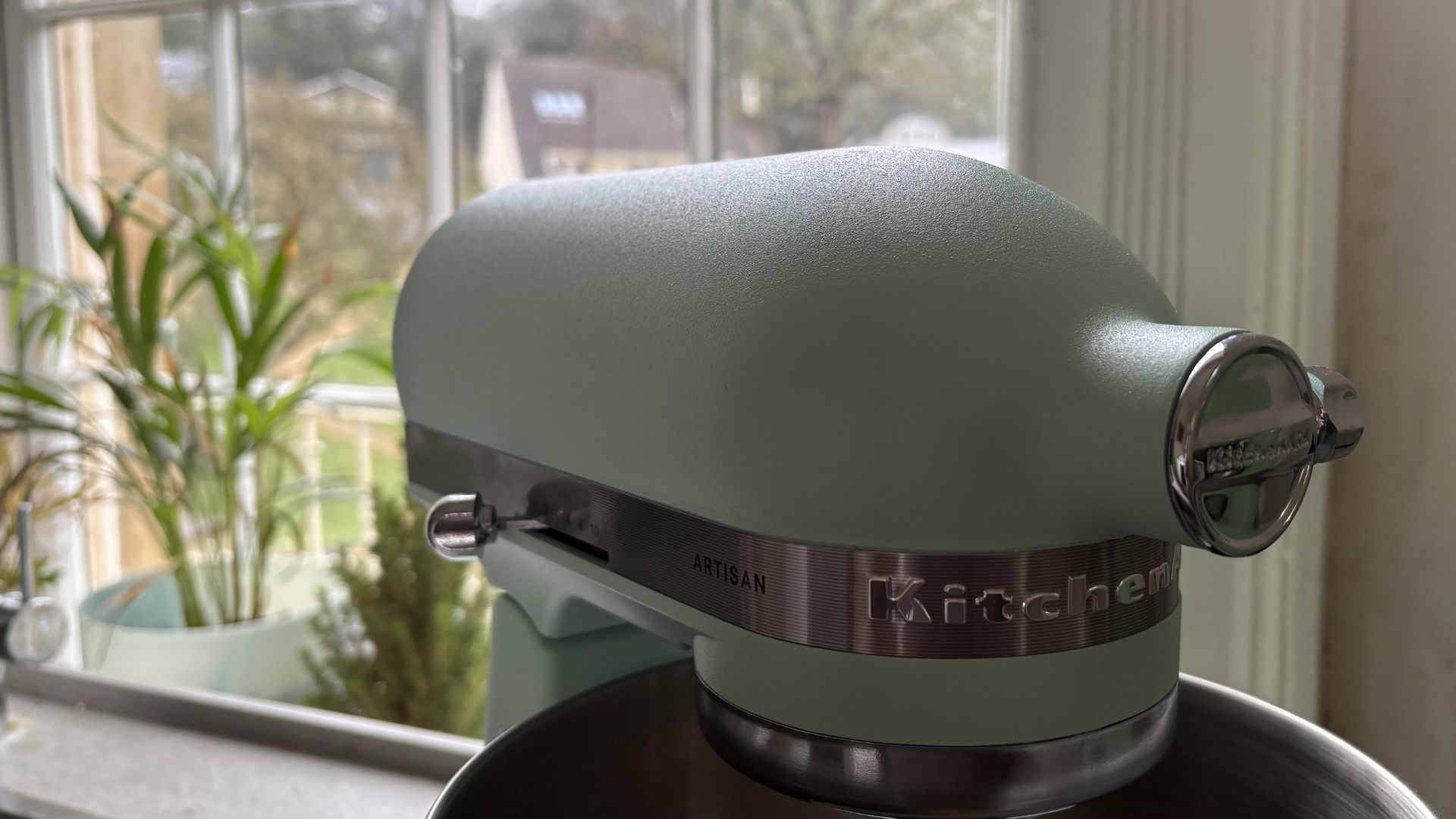KitchenAid Artisan 4.7L Tilt Head Stand Mixer in Spearmint, the colour of the year for 2026, being tested