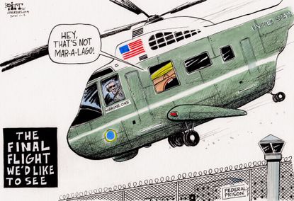 Political Cartoon U.S. Trump prison