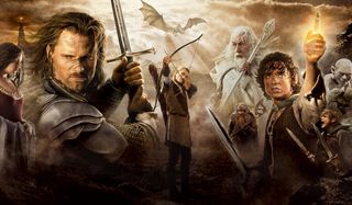 The Lord Of The Rings: Return of the King the cast assembled in movie poster fashion