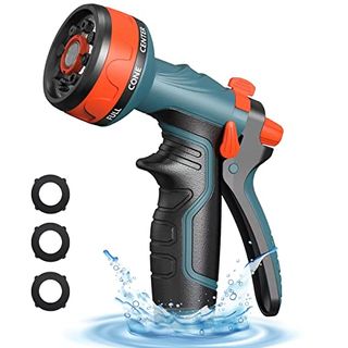 Hmil-U Upgrade Garden Hose Nozzle Sprayer With Water Volume Control Valve, High Pressure Water Gun, 8 Adjustable Watering Patterns Suitable for Watering Plants Washing Cars and Showering Pets