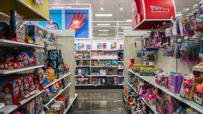The toy aisle of a Target store in Houston, Texas, is seen in 2022. 