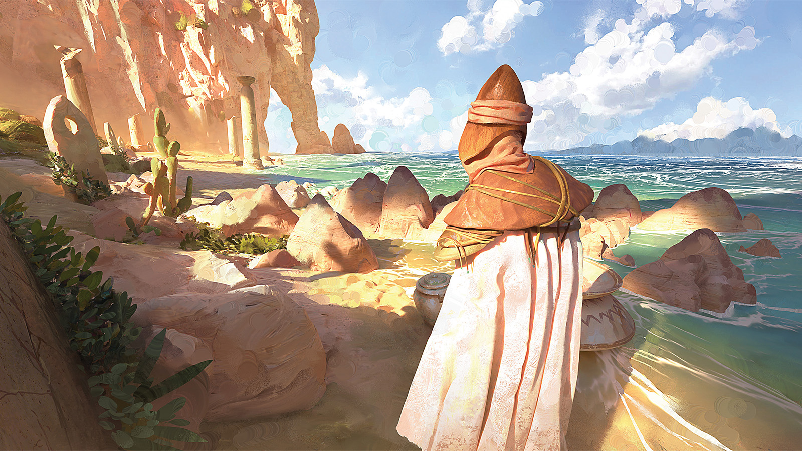 3D art, bright scenes of a fantasy world for games