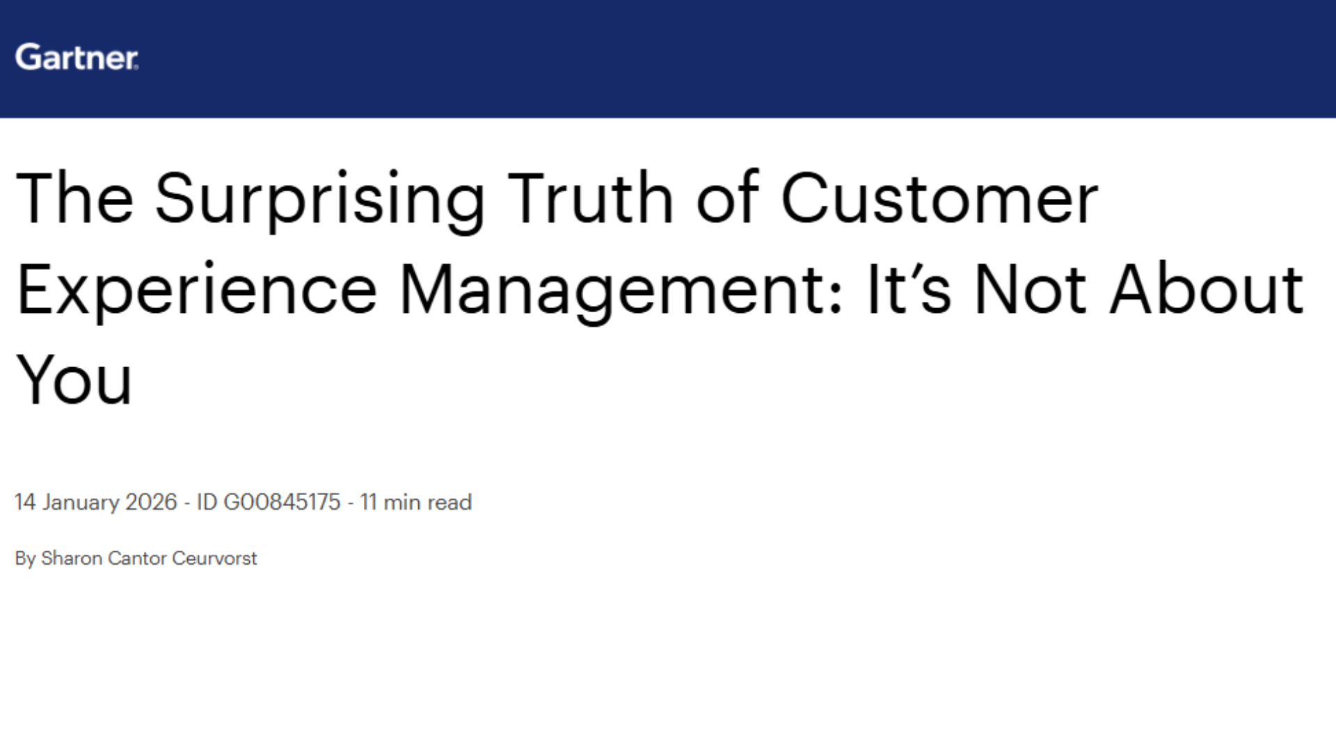 The Surprising Truth of Customer Experience Management