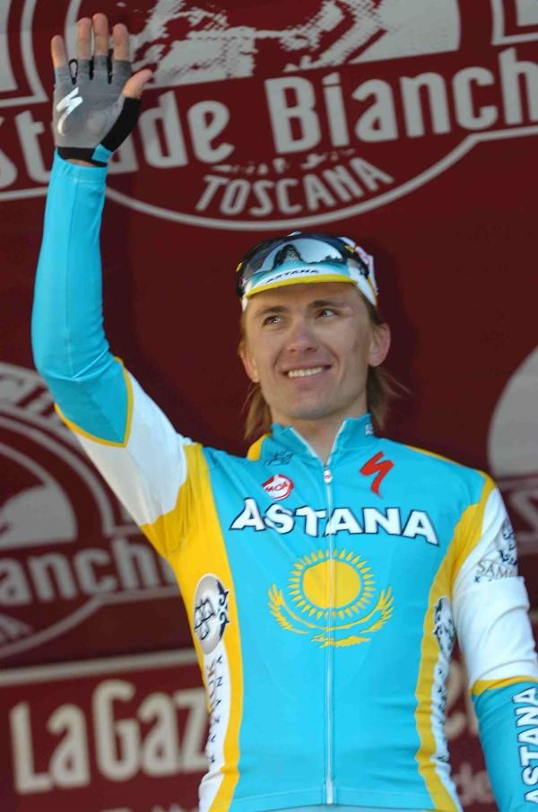 Maxim Iglinskiy (Astana) adds his name to the winner's list at Strade Bianche