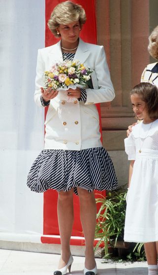 Princess Diana In Cannes Wearing A Puff-ball Skirt.