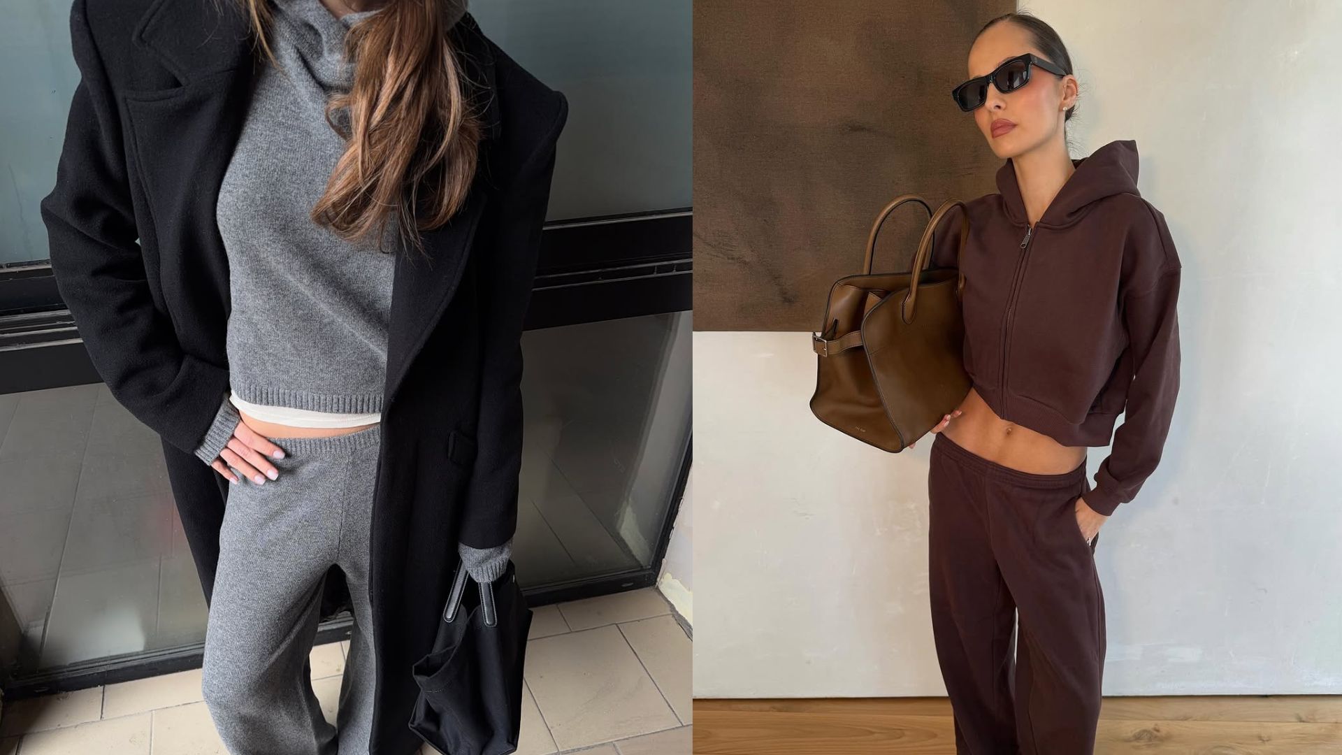 woman wearing travel lounge set