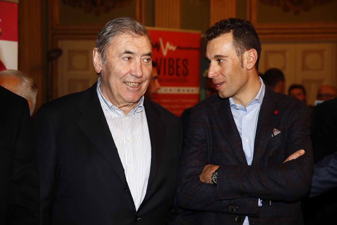 Eddy Merckx and Vincenzo Nibali.