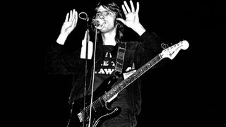 Robyn Hitchcock of The Soft Boys supporting The Damned at the Rainbow Theatre, London, England, on April 8th 1978.