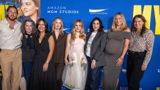 BEVERLY HILLS, CALIFORNIA - SEPTEMBER 09: (L-R) Tom Ackerley, Courtenay Valenti, Bronte Payne, Megan Park, Maisy Stella, Sue Kroll, Margot Robbie and Julie Rapaport attend the Los Angeles Special Screening of Amazon MGM Studios' "My Old Ass" at TreePeople on September 09, 2024 in Beverly Hills, California