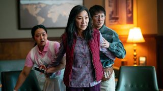 Michelle Yeoh, Stephanie Hsu and Ke Huy Quan in EVERYTHING EVERYWHERE ALL AT ONCE