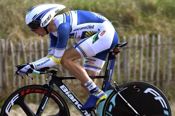 Lieuwe Westra (Vacansoleil-DCM) was narrowly defeated by Chavanel in the time trial