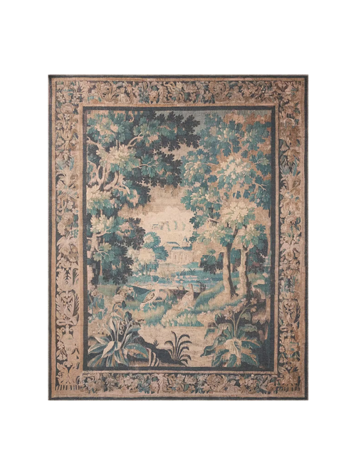 Hollyhock Printed Tapestry Rug 