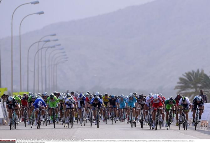 The sprinters drag race to the finish of stage 2.
