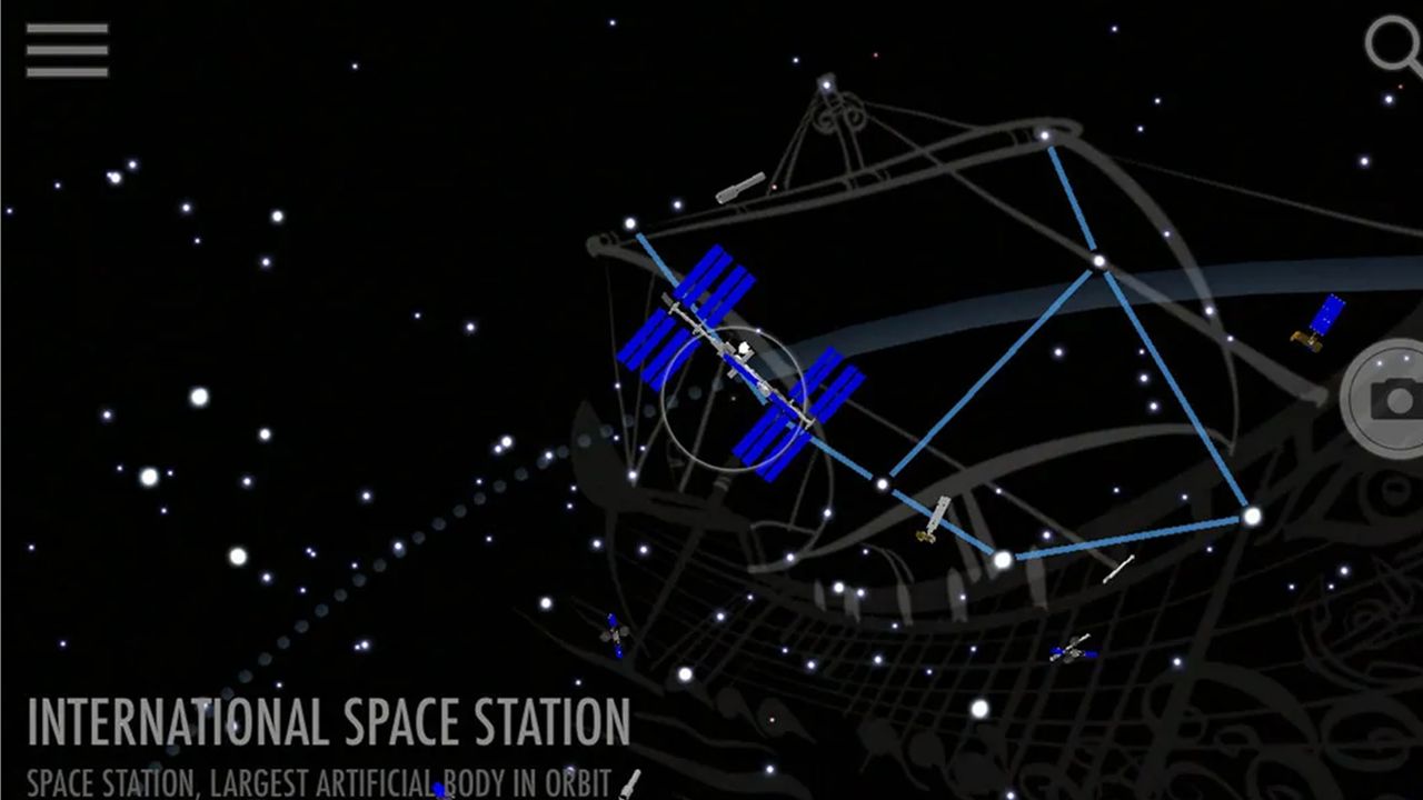 Screenshot from the SkyView app