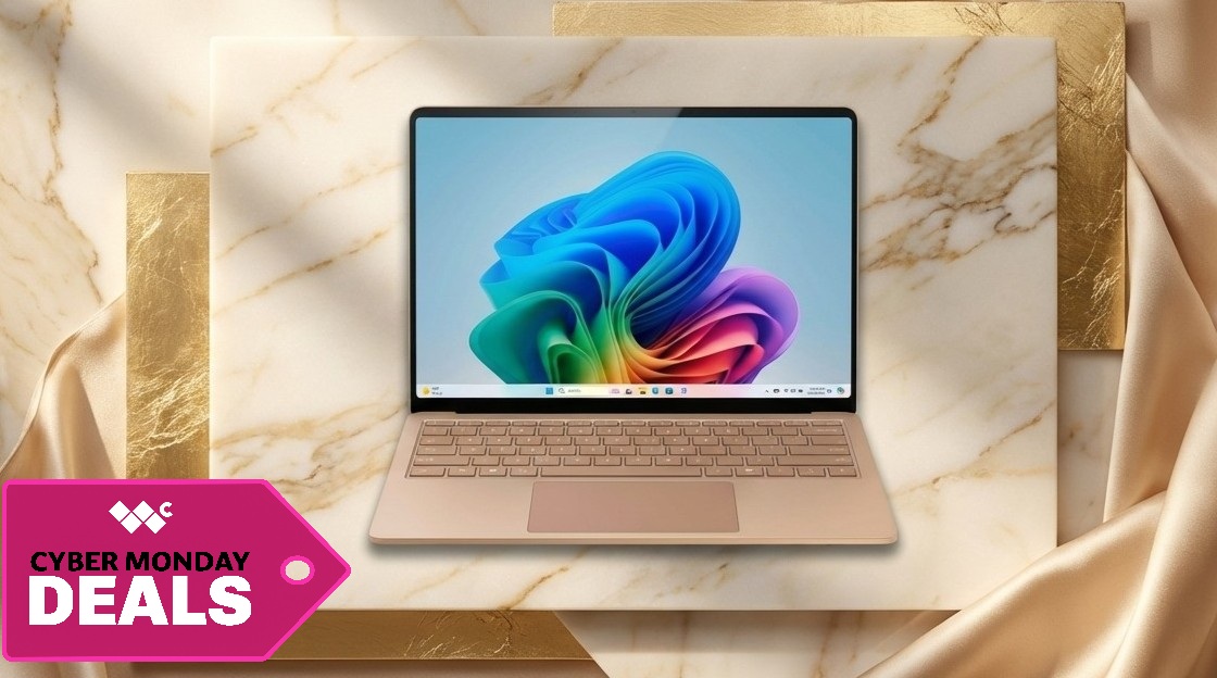 Surface Laptop 7 for Cyber Monday product shots in various positions.