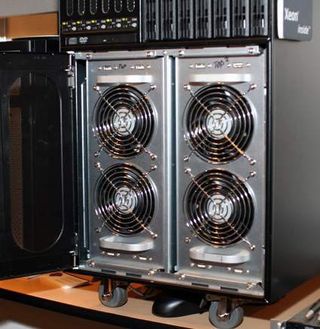 Four boards can hold two Woodcrest processors each