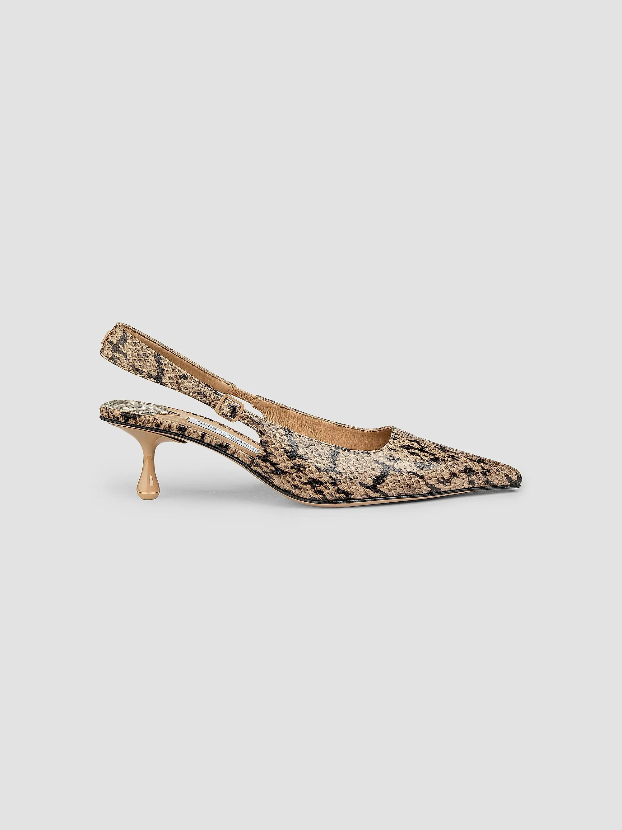 Amel 50mm Snakeskin-Print Leather Slingback Pumps