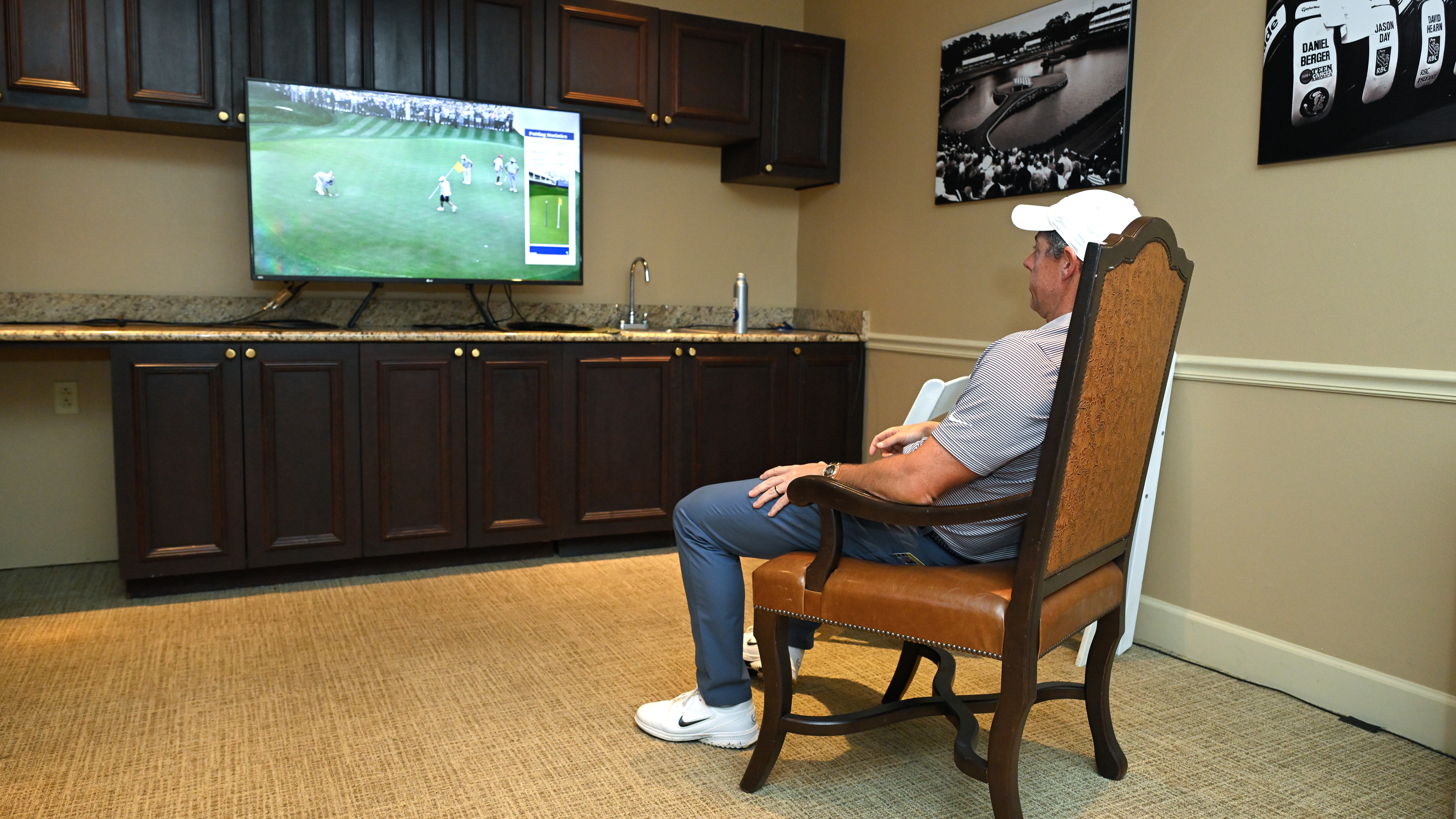 Rory McIlroy sat alone in a plush armchair watching a TV, following the end of the final round of the Players Championship of 2025 to see if he would be in a playoff