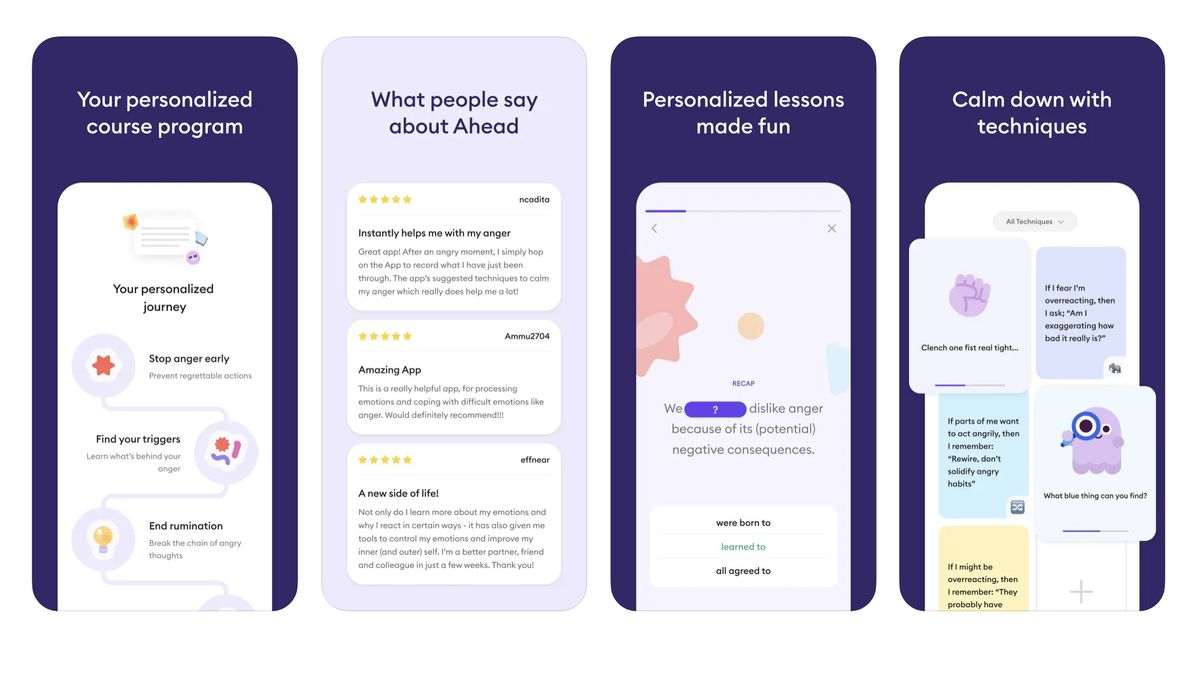 Ahead Emotions Coach App Screenshots