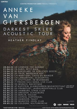 Anneke Van Giersbergen 2022 european tour poster