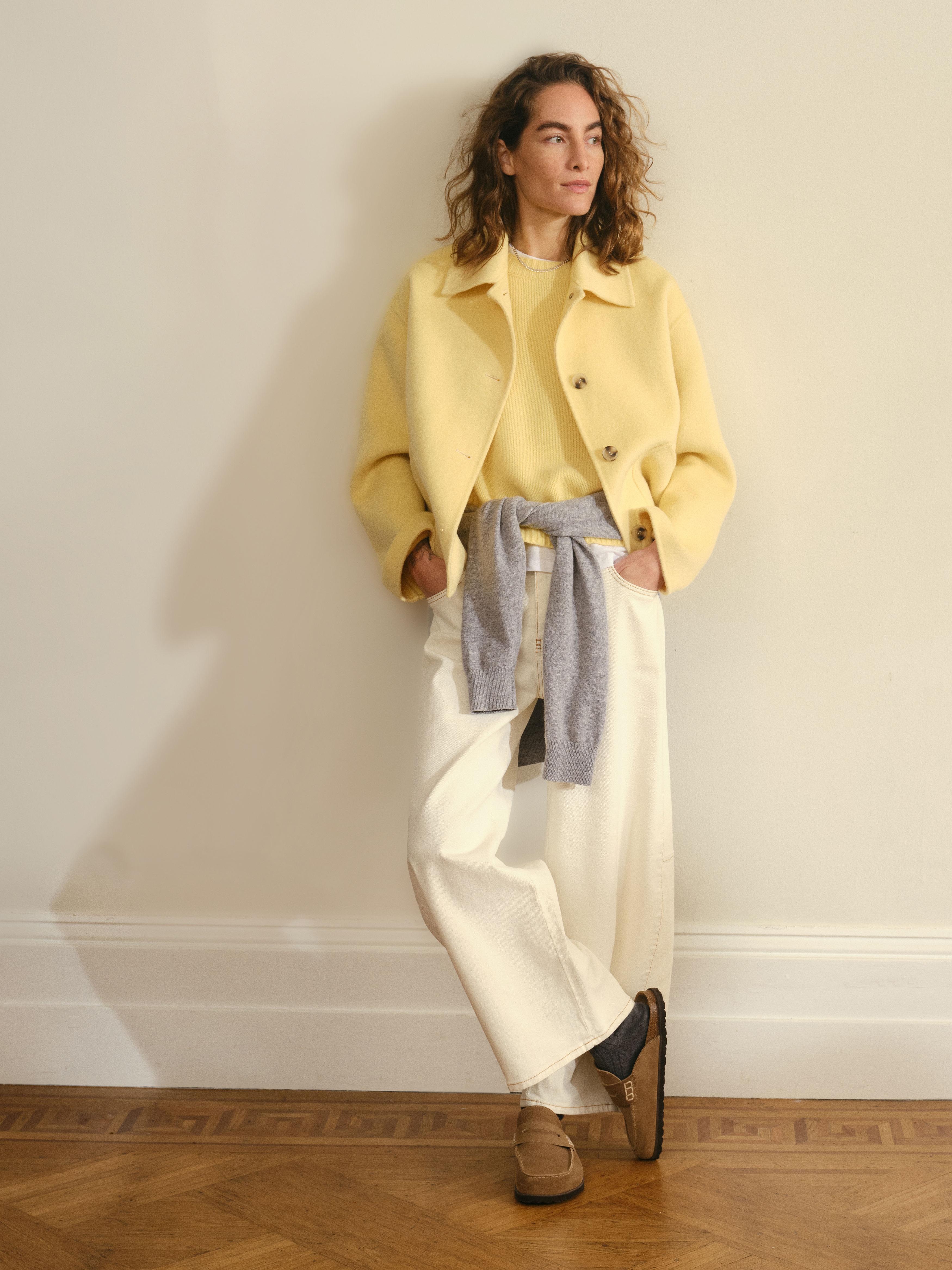 Pure Wool Double Faced Jacket - Butter Yellow, Xs/s